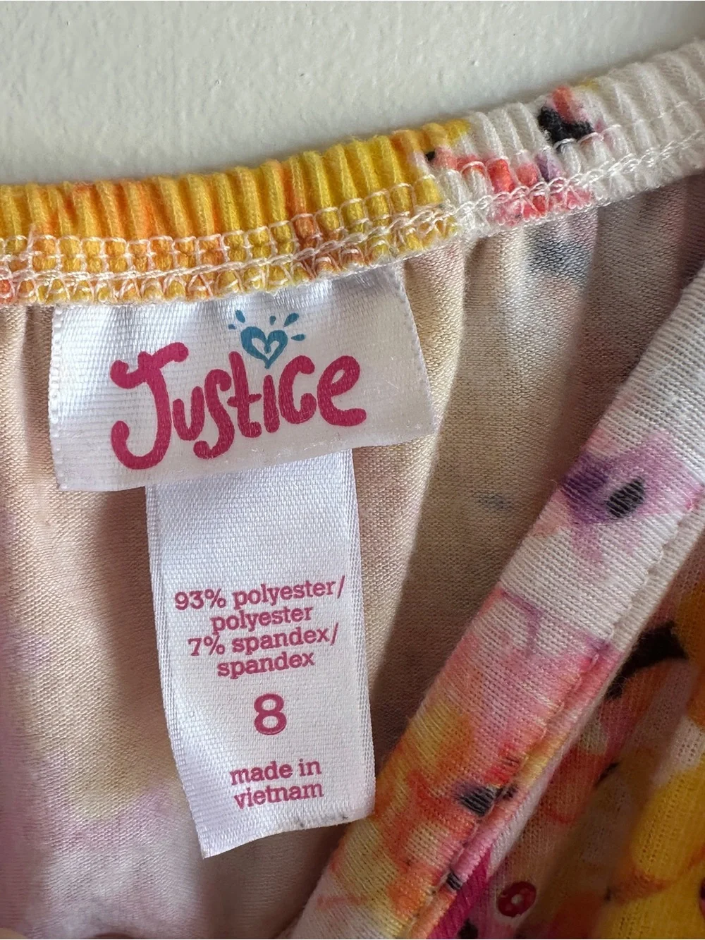 Justice Floral Ruffle Sundress in Pink, Yellow & Purple